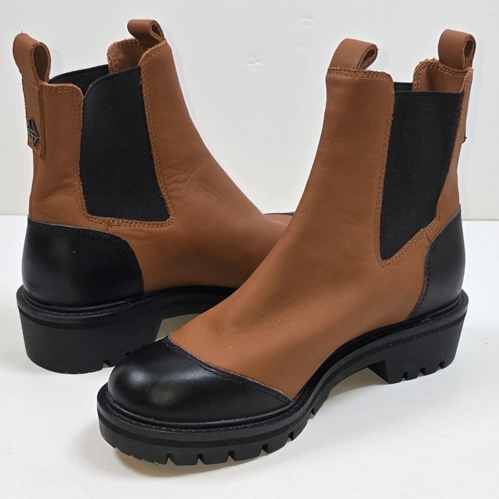 Antonio Melani Dalton Gore Leather Ankle Boots Weather Resistant Lug Sole Sz.6 - Picture 2 of 10